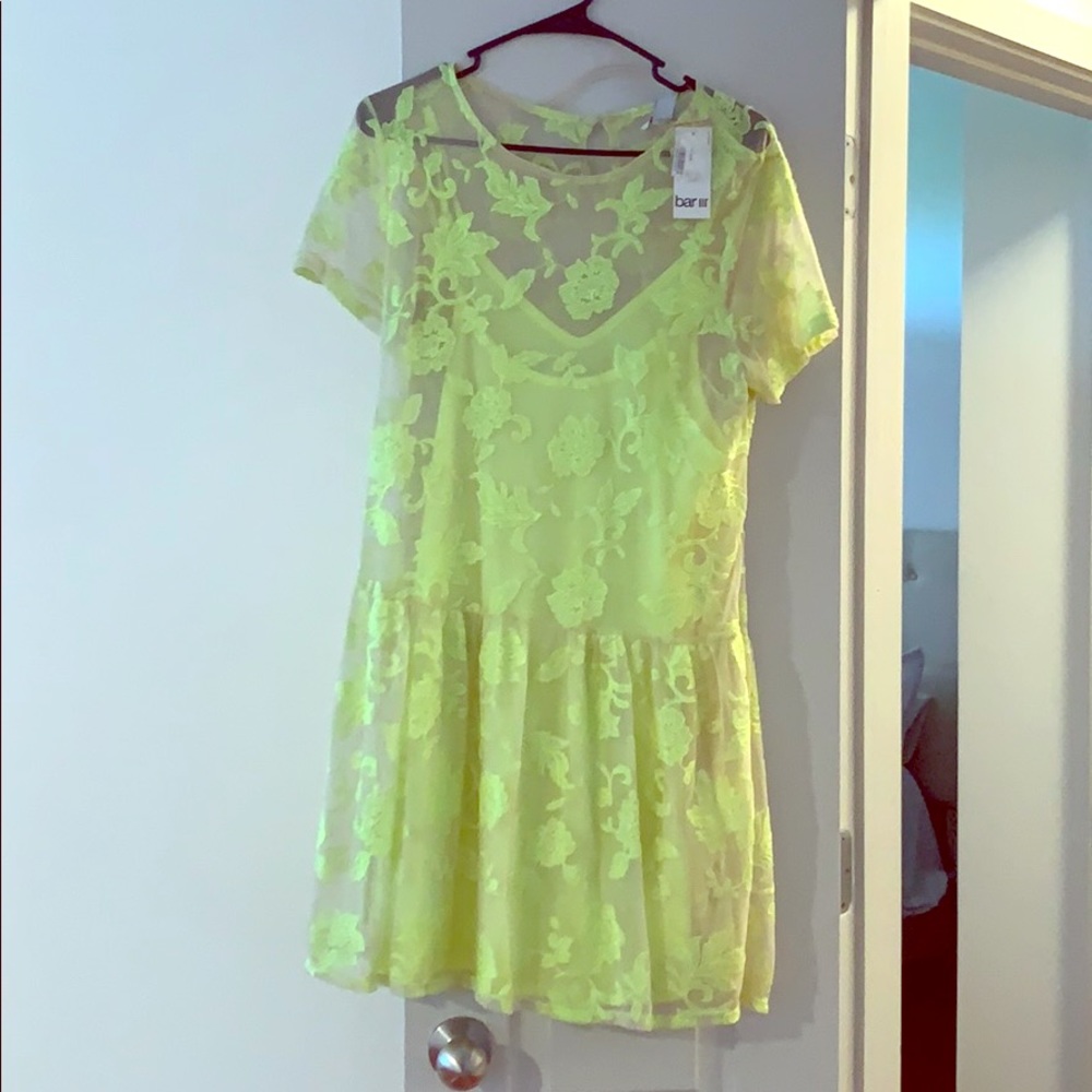 Bar III dress! Neon yellow/lime green